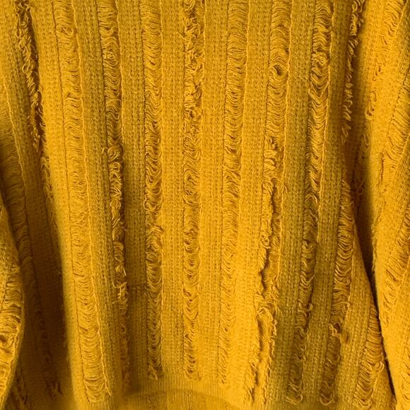 Gilli Yellow Turtleneck Sweater with Cuffed Long Sleeves High Low Size Medium - Picture 13 of 16